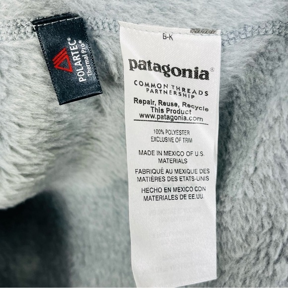 Patagonia Size XS Women's Synchilla Grey Turquoise Vest GSB - Picture 6 of 8